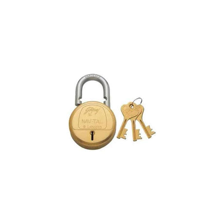 Godrej Navtal 8 Lever Hardened Padlock – Brass