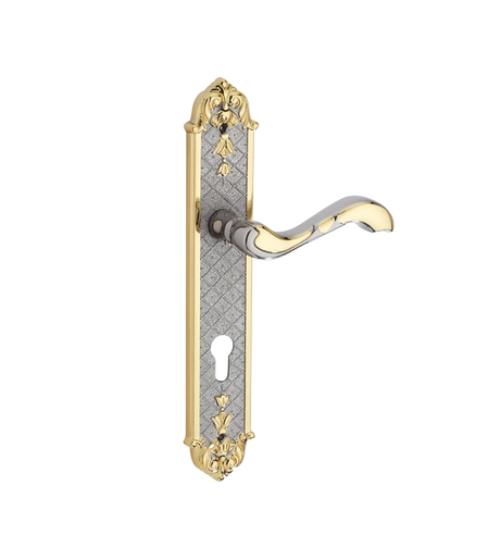Godrej SEH O2 Smart Ethnic 280 mm Plate Door Handle - Gold Dual Tone Finish