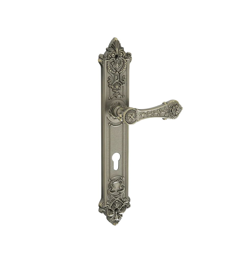 Godrej SEH 03 Smart Ethnic  340 mm Plate Door Handle - Antique Brass Finish