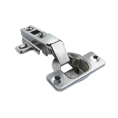 Godrej Cabinet Slip On Soft Close Hinge – Half Overlay, 2 Hole, Nickel Plated (35 × 11.5 mm)