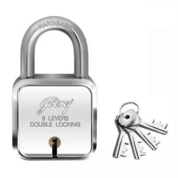 Godrej Square Padlock(4 Keys) - Satin Steel