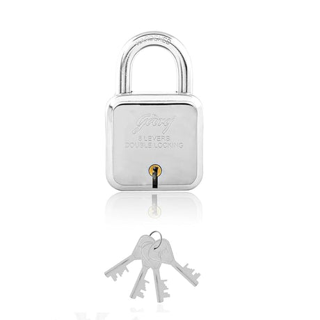 Godrej Square Padlock(4 Keys) - Satin Steel