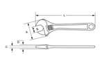 Taparia Adjustable Spanner With Soft Grip Phosphate Finish, Length 305 mm, Jaw Size 35 mm, 1173-S-12