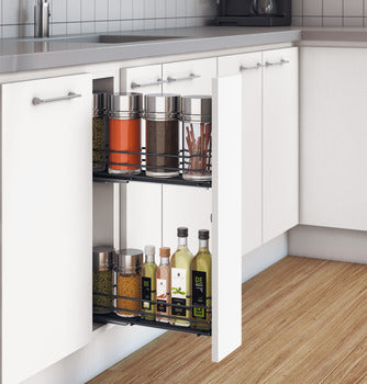 Hafele Bottle Pullout 150mm Solid Base Anthracite Basket