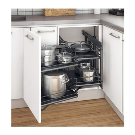 Hafele Corner Unit 450mm Solid Base Chrome Basket
