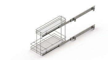 Hafele Detergent Rack Side Mount Chrome 300mm with Soft Closing Runner