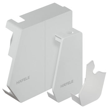 White Hafele wall mount bracket on a white background