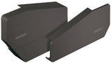 Two black Hafele wall-mounted shoe racks on a white background
