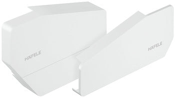 White Hafele corner cabinet trim piece on a white background