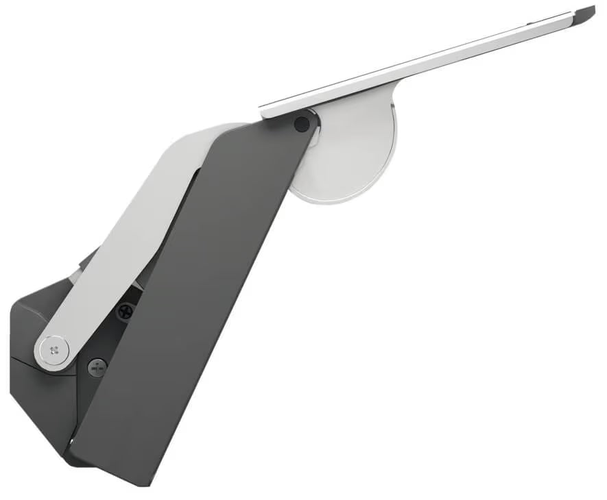 Gray and white bracket on a white background
