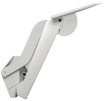 White metal bracket on a white background