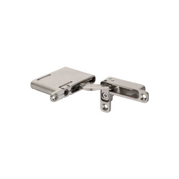 Metallic hinge on a white background