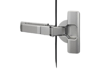 Metallic door handle on a white background