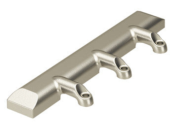 Metallic double hook on a white background