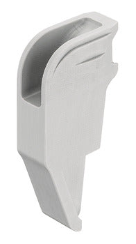 White plastic component on a white background