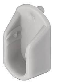 Hafele Ova Wardrobe Rail Support Screw-Mounting on Side Panel with 5mm Dowel Plastic Grey