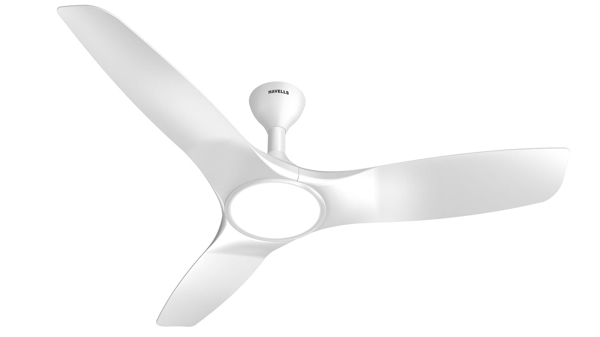 White ceiling fan on a white background