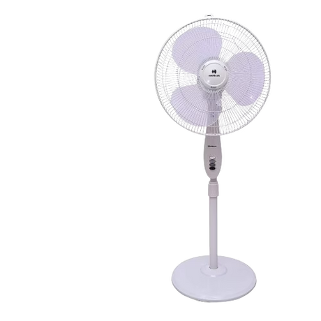 White standing fan on a white background
