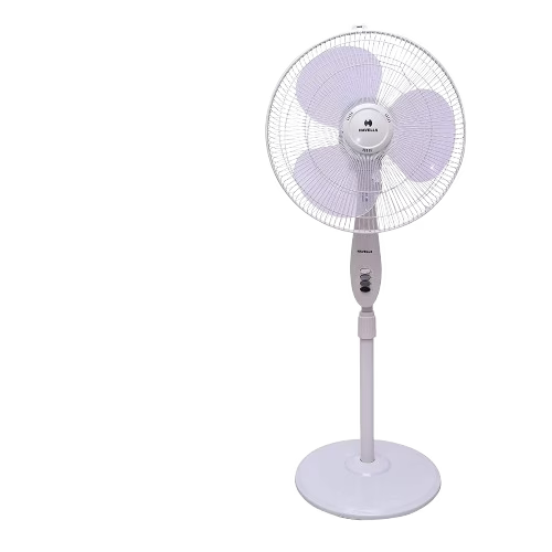 White standing fan on a white background
