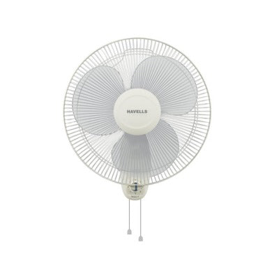 Wall-mounted fan with 'Havells' branding on a white background