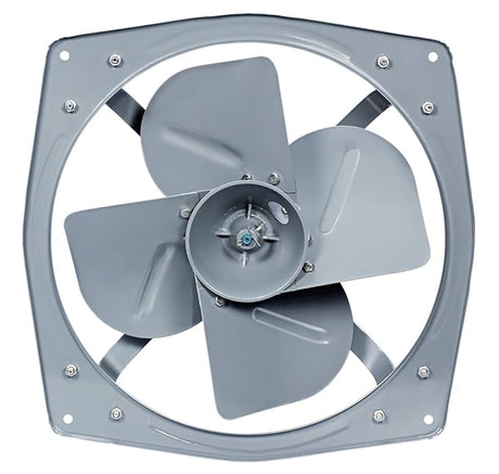 Gray industrial fan on a white background