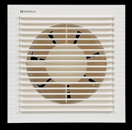 Havells exhaust fan with grid design on a white background