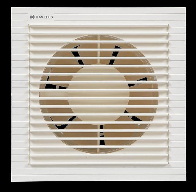 Havells exhaust fan with grid design on a white background