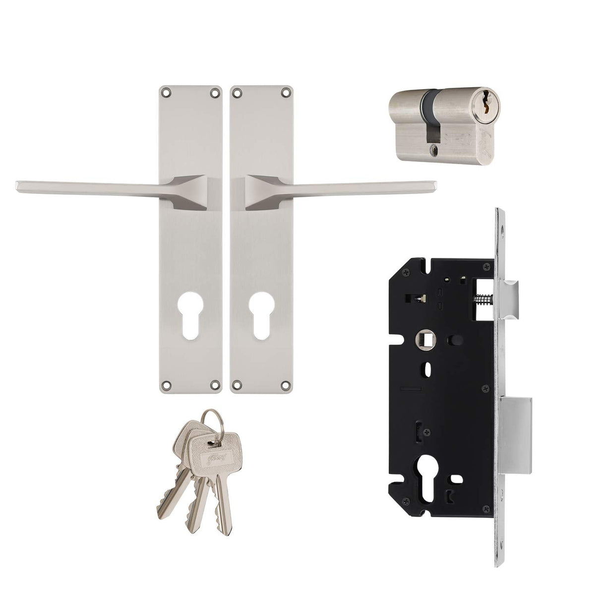Godrej NEH16 240mm Door Handle Set 1CK Satin