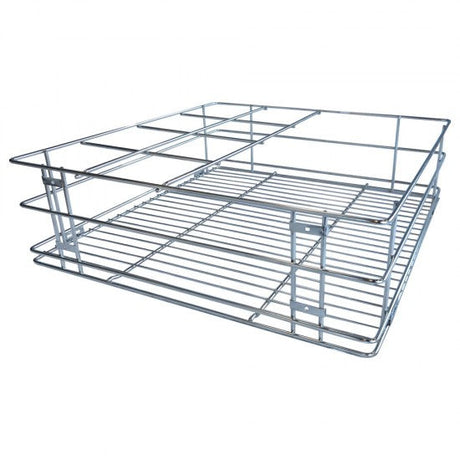 Metal wire rack on a white background