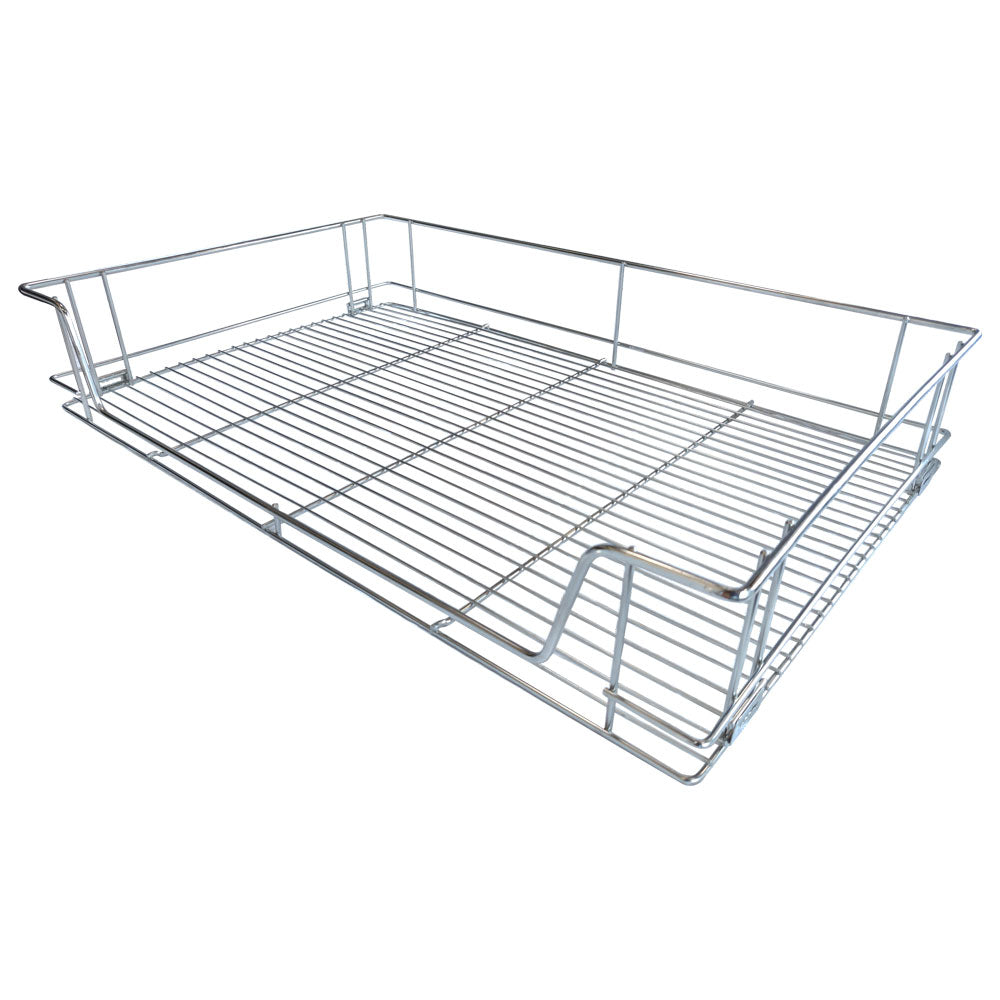 Metal drawer organizer on a white background