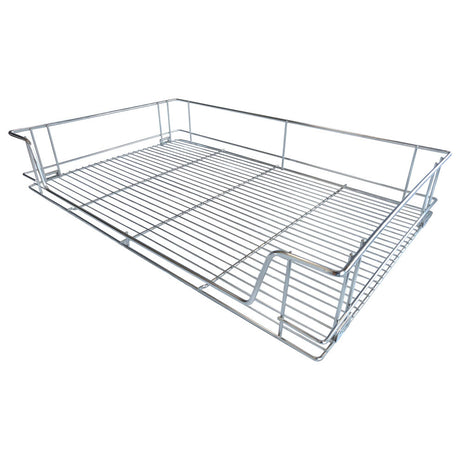 Metal drawer organizer on a white background