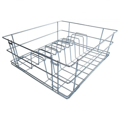 Metal dish rack on a white background