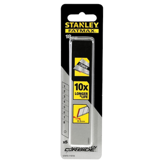 Stanley 18 mm Carbide Snap Off Blades (Pack Of 5 Pcs)