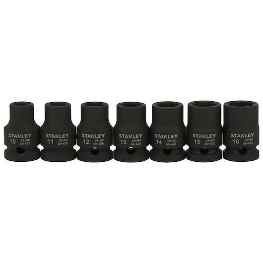 Stanley 13 Pcs Standard Impact Socket Set (1/2 Inch Sq. Drive)