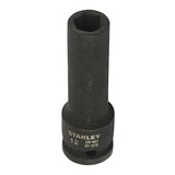 Stanley 12 mm, 1/2 Inch Sq. Drive Impact Deep Socket 6 Point