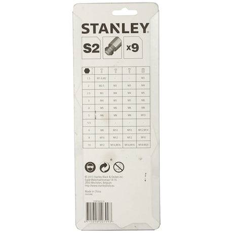 Stanley 9pc Long Spherical Head Hex Key