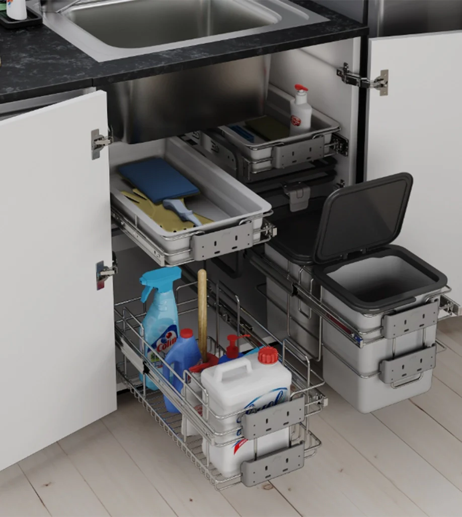 Godrej Super Skido Anthracite Undersink Basket Organizer
