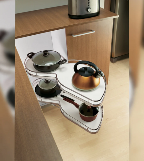 Godrej Corner Swing Tray - Chrome Finish