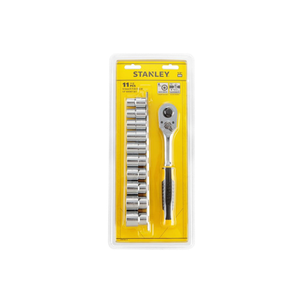 Stanley 11 Pcs 1/2 inch Sq. Drive Pear Head Ratchet Set (Metric)