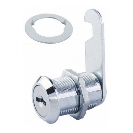 Metal lock mechanism on a white background
