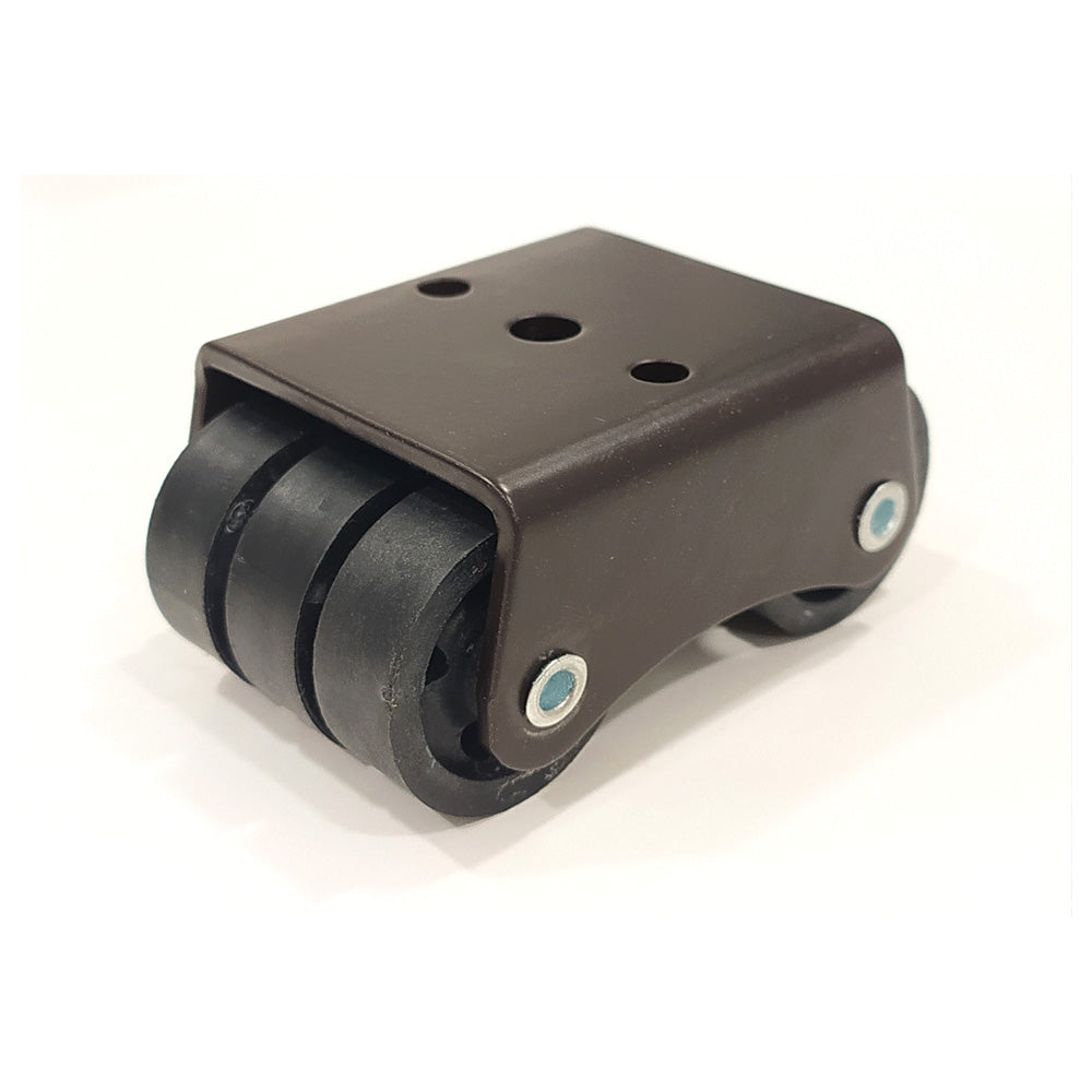 Black mechanical component on a white background