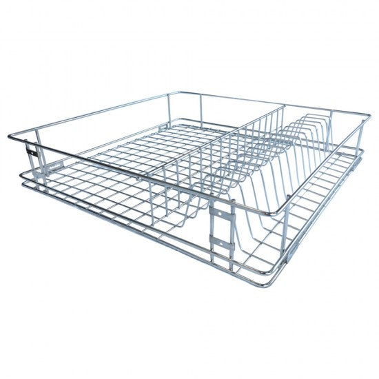 Chrome dish rack on a white background