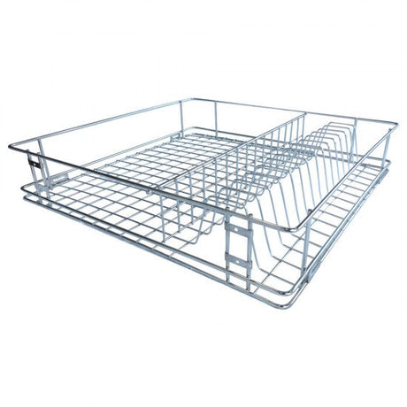 Chrome dish rack on a white background