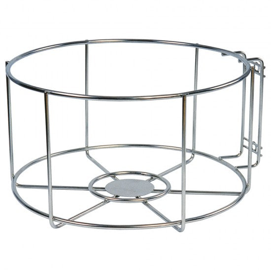 Metal wire basket on a white background