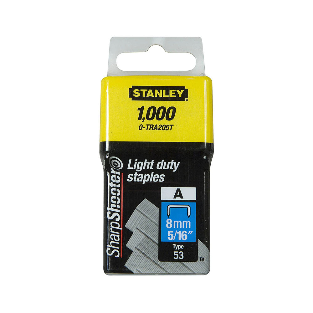 Stanley 6 mm 1/4 Inch Light Duty Staples A-Type (Pack of 1000 Pcs)