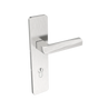 Metal door handle on a white background