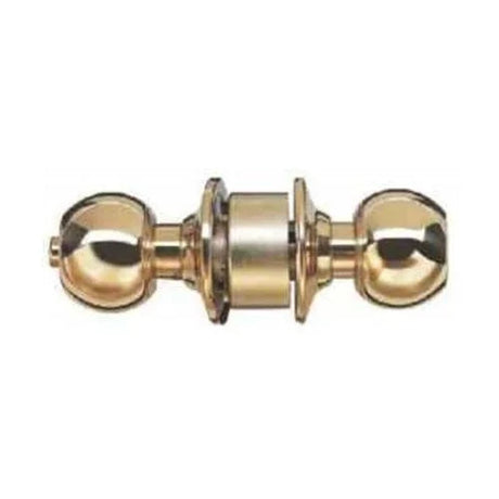 Gold door handle on a white background