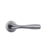 Chrome door handle on a white background