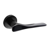 Black door handle on a white background