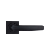 Black door handle on a white background